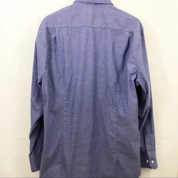 Vince Camuto Shirt Slim Fit Chambray Button Front Long Sleeves - Picture 6 of 8